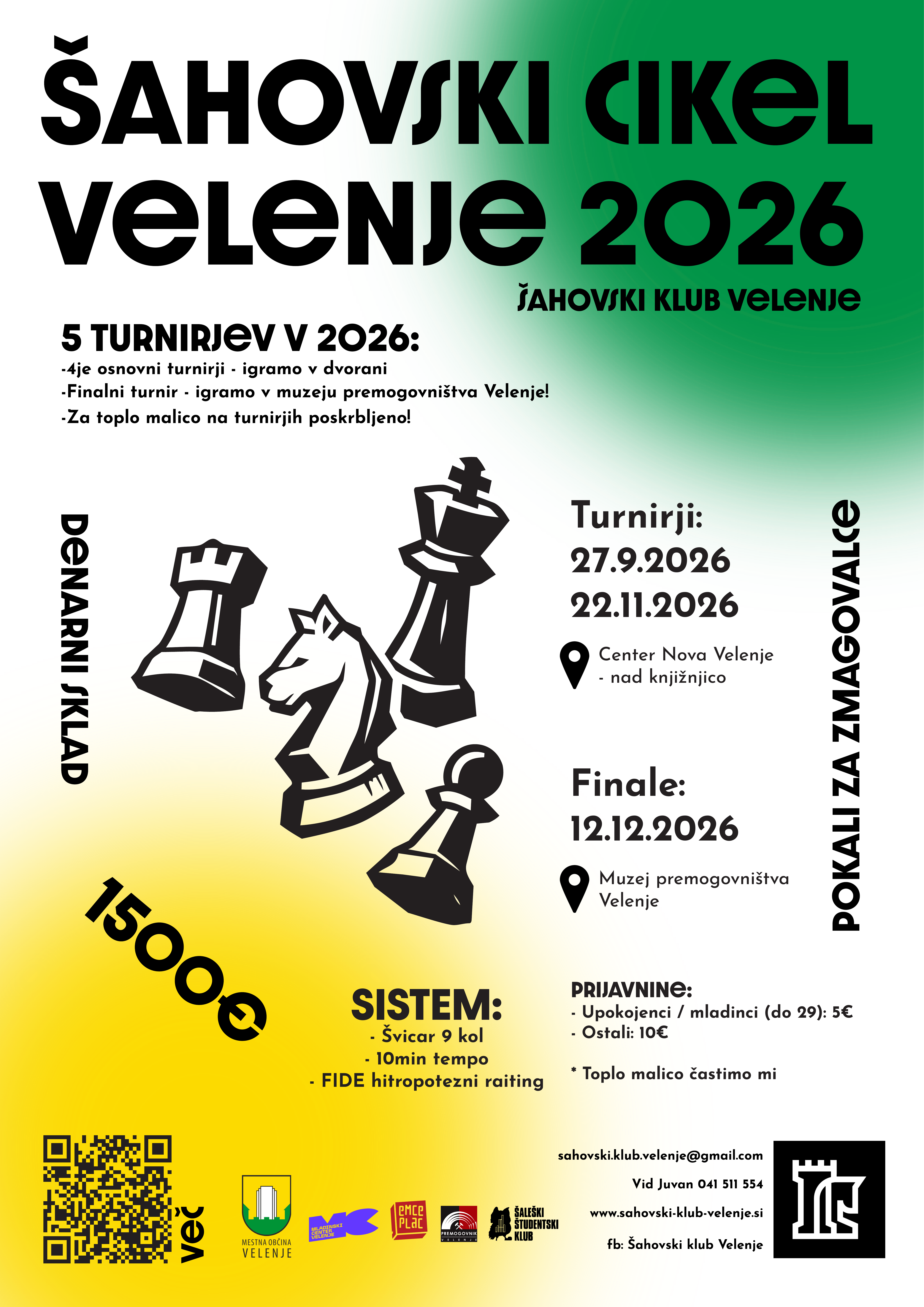 Šahovski ciklus Velenje 2026- turnir 4 – plakat
